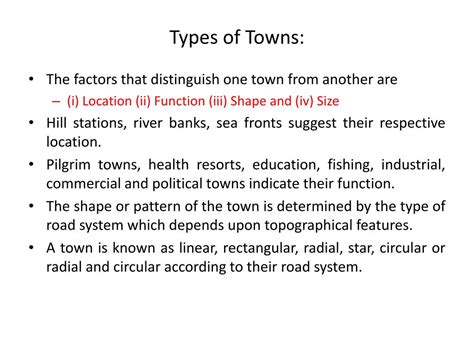 types of towns